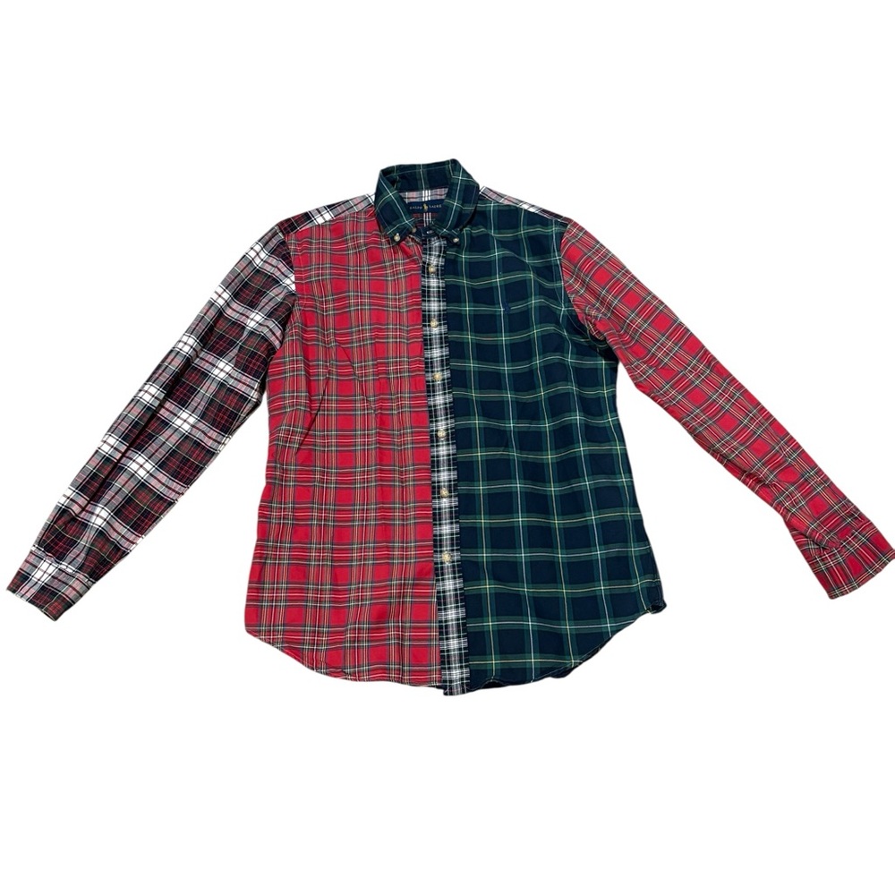 Ralph Lauren Men's Tartan Multicolor Patchwork Plaid Button down Shirt - Picture 2 of 6